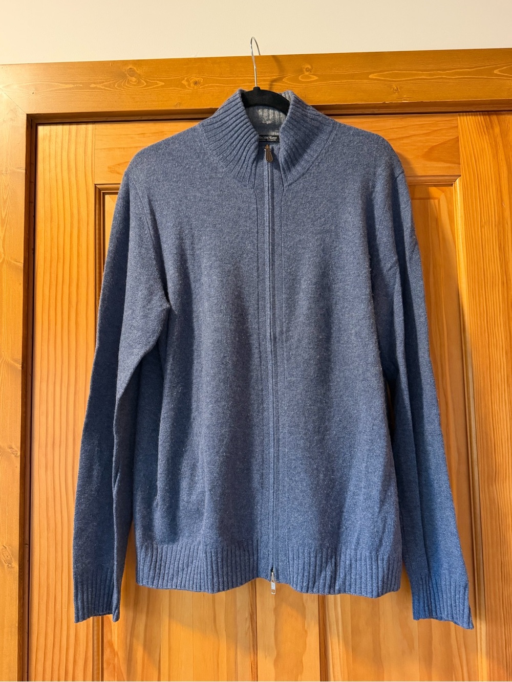 Saks Fifth Avenue Men's Heathered Slate Blue Zip-Up Sweater